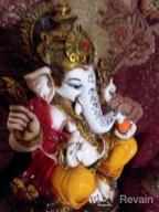 img 1 attached to Marble Powder Lord Ganesh Ganpati Elephant Hindu God Statue: The Blessing, Colored & Enhanced With Gold, Handcrafted In India By Lightahead review by Tom Lantz