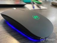img 1 attached to RGB Wireless Mouse, Uiosmuph G18 Rechargeable Silent Backlit USB & Type C Laptop Mouse With RGB Backlight, Metal Base & Type C Charging (Rose Gold) review by Nathan Issa