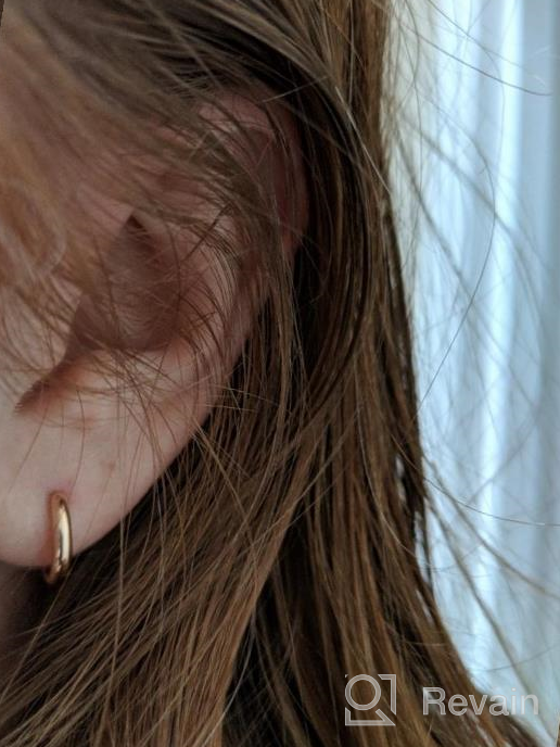 img 1 attached to Real 14k Yellow, White, or Rose Pink 💍 Gold Mini or Small Huggie Hoop Earrings - by Ritastephens review by Amy Wheeler