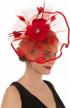 women's fascinator hair clip hat - feather flower veil for wedding & tea party hats by saferin logo