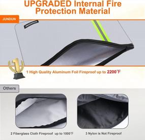 img 3 attached to Upgraded Fireproof Document Bag(2200℉),2 Pack(14 X 10" And 10.6 X 6.7") Waterproof And Fireproof Money Bag With Reflective Strip,Fire Safe Bag Storage For A4 Documents,Cash,Passport,Valuables - Sliver