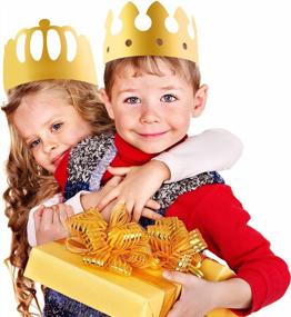img 1 attached to 28-Piece Golden Paper Crowns Set - Perfect For Kids & Adults Birthday Parties!