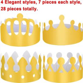 img 3 attached to 28-Piece Golden Paper Crowns Set - Perfect For Kids & Adults Birthday Parties!