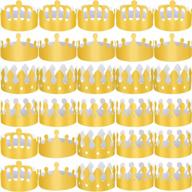 28-piece golden paper crowns set - perfect for kids & adults birthday parties! logo