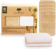 🌿 rayntree biodegradable kitchen sponges for dishes (pack of 6), eco-friendly dish sponges for washing dishes, natural sponge and non-scratch scouring pads made of cellulose & loofah logo