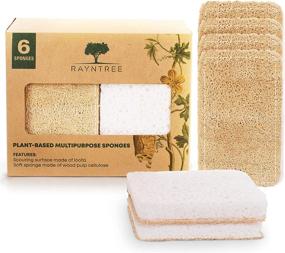 img 4 attached to 🌿 RAYNTREE Biodegradable Kitchen Sponges for Dishes (Pack of 6), Eco-Friendly Dish Sponges for Washing Dishes, Natural Sponge and Non-Scratch Scouring Pads Made of Cellulose & Loofah