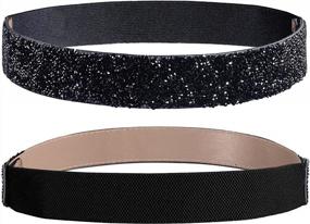 img 4 attached to Lovful Stretchy Rhinestone Belt For Women,Crystal Elastic Dress Belt,Sparkle Bling Waist Belt
