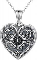soulful sunflower heart locket necklace: keep loved ones close with customizable sterling silver/gold jewelry that holds cherished pictures логотип
