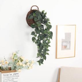 img 3 attached to 3.2FT Artificial Fake Ivy Vine Hanging Plants For Wall Decor - Scindapsus Leaves Home Room Garden Indoor Outdoor Decoration