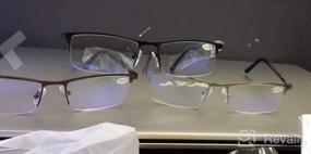 img 6 attached to Очки для чтения ANDWOOD для мужчин, блокирующие синий свет, металлические прямоугольные компьютерные очки с пружинным шарниром