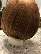 img 1 attached to Jet Black Yaki Straight Hair Wig For Women - 12 Inch Short Bob With Bangs, Soft Light Synthetic Heat Resistant Replacement Costume Wig (#1-627) review by Marianne Green