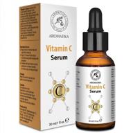 pure & natural vitamin c serum for face - 1.0 oz with vitamin e & hyaluronic acid - effective facial serum for all skin types - glass bottle logo