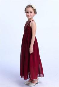 img 2 attached to Charming Wine-colored Lace Long Chiffon Junior Bridesmaid Dress for Girls - Ideal for 👗 Happy Rose Parties, Weddings, and Special Occasions - Size 12 - Girls' Clothing at Dresses