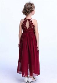 img 1 attached to Charming Wine-colored Lace Long Chiffon Junior Bridesmaid Dress for Girls - Ideal for 👗 Happy Rose Parties, Weddings, and Special Occasions - Size 12 - Girls' Clothing at Dresses