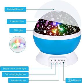 img 3 attached to 🌟 2 in 1 Kids Night Light Moon Star Projector and Undersea Lamp: 360-Degree Rotating 8 Colors Night Light for Kids Bedroom Decoration