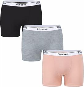 img 4 attached to POSESHE Women'S Boxer Briefs 3″/6″ Inseam, Ultra-Soft MicroModal Boyshorts Underwear 3 Pack S-5XL
