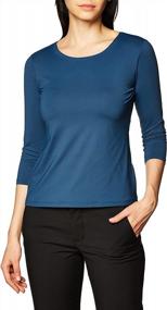 img 4 attached to Ilusion 4423 - Women'S Basic Essentials Quarter Sleeve Scoop Neck Top