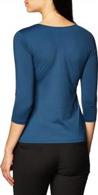 img 2 attached to Ilusion 4423 - Women'S Basic Essentials Quarter Sleeve Scoop Neck Top