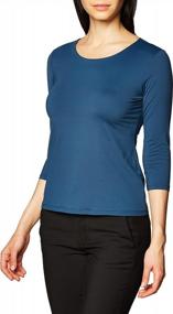 img 3 attached to Ilusion 4423 - Women'S Basic Essentials Quarter Sleeve Scoop Neck Top