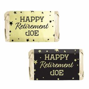img 4 attached to 45 Personalized Black And Gold Retirement Mini Candy Bar Wrapper Stickers