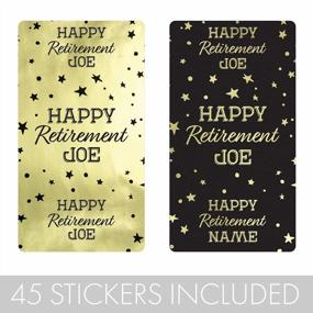 img 2 attached to 45 Personalized Black And Gold Retirement Mini Candy Bar Wrapper Stickers