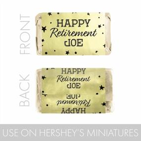 img 1 attached to 45 Personalized Black And Gold Retirement Mini Candy Bar Wrapper Stickers