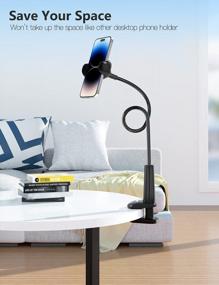 img 1 attached to Flexible & Versatile Gooseneck Phone Holder - Ideal For Bed, Desk Or Frame Mounting Of IPhones, Samsungs & 4-7" Devices