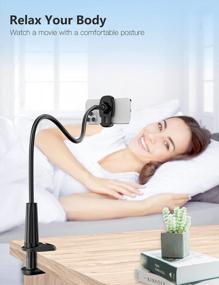 img 3 attached to Flexible & Versatile Gooseneck Phone Holder - Ideal For Bed, Desk Or Frame Mounting Of IPhones, Samsungs & 4-7" Devices