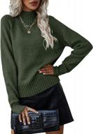 women's ferrtye mock neck raglan sleeve pullover sweater - long sleeve high low ribbed knit casual top logo