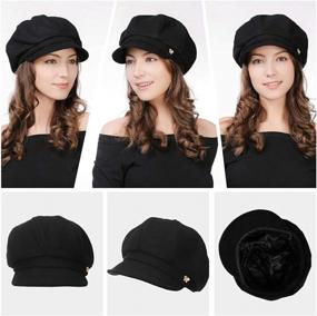 img 3 attached to Fancet Women'S Black Winter Visor Beret Newsboy Cap - Ideal For Paperboys, Cab Drivers, Painters, And Conductors
