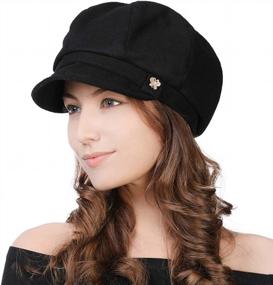 img 4 attached to Fancet Women'S Black Winter Visor Beret Newsboy Cap - Ideal For Paperboys, Cab Drivers, Painters, And Conductors