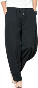 img 4 attached to Stay Comfortable And Stylish This Summer With WZIKAI Men'S Cotton Linen Pants