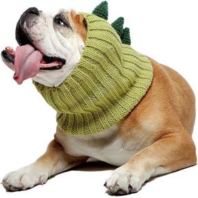 img 4 attached to 🦖 Zoo Snoods Dinosaur Dog Costume: Stylish Ear Wrap Hood for Pets!