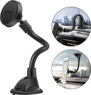 📱 ipow long arm universal magnetic cell phone mount with enhanced suction cup - secure dashboard and windshield holder logo