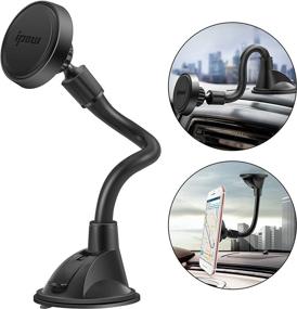 img 4 attached to 📱 IPOW Long Arm Universal Magnetic Cell Phone Mount with Enhanced Suction Cup - Secure Dashboard and Windshield Holder