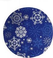 nakpunar 12 pcs 6" blue snowflakes fabric jar covers with natural hemp twine ties logo
