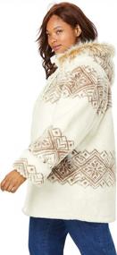 img 1 attached to Fierce Winter Style: Woman Within'S Plus Size Faux Fur Snowflake Print Hooded Jacket For Women