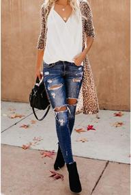 img 1 attached to Women'S Leopard Print Cardigan - Lightweight Long Sleeve Open Front Fall Sweater (S-XXL)