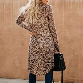 img 2 attached to Women'S Leopard Print Cardigan - Lightweight Long Sleeve Open Front Fall Sweater (S-XXL)