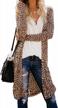 women's leopard print cardigan - lightweight long sleeve open front fall sweater (s-xxl) logo
