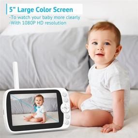 img 3 attached to 👶 LaView 5" Color LCD Screen Baby Monitor with Mount: HD Camera, Pan-Tilt, Night Vision, Two-Way Talk, Lullabies