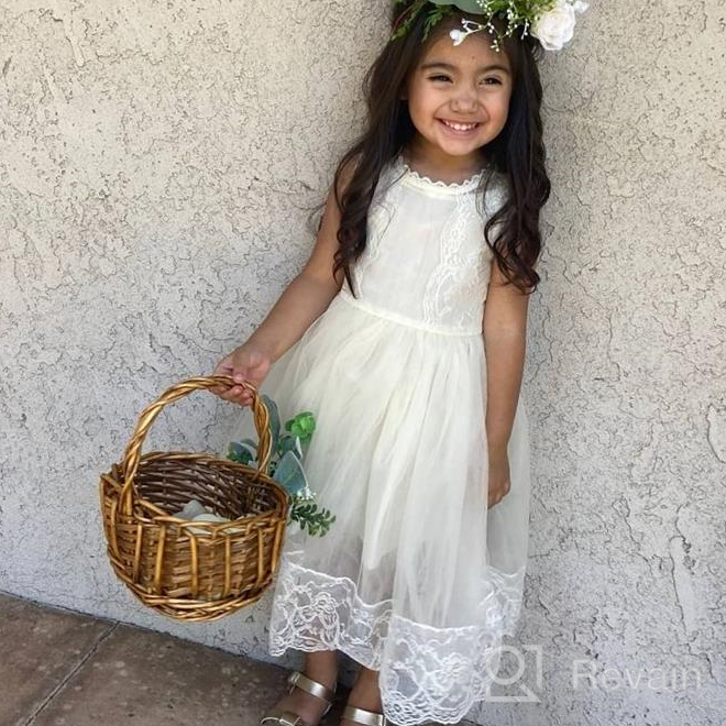 img 1 attached to Ivory Lace Vintage 👧 Flower Girl Dress by Bow Dream review by Juan Grayson