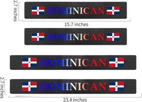 img 3 attached to FLAGSP 4Pcs Dominican Flag Carbon Fiber Car Door Front/Rear Sill Plate Protectors