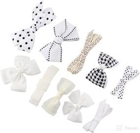 img 2 attached to 🎀 Boutique Baby Girls Toddler Hair Bow Clips Barrettes with Hair Bows Holder - BonnyGirl Collection