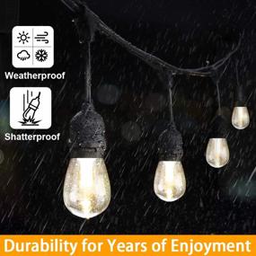 img 1 attached to Mlambert 3-Color Dimmable Solar String Lights Outdoor, 48Ft LED Patio Lights With Remote Control, 15 Hanging Sockets Waterproof Shatterproof, Warm White Daylight White Lighting For Backyard Garden