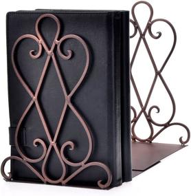 img 4 attached to Luxury Retro Bookends - Artkingdome Desk Holder Racks W/Padding Gift For School Library Decor