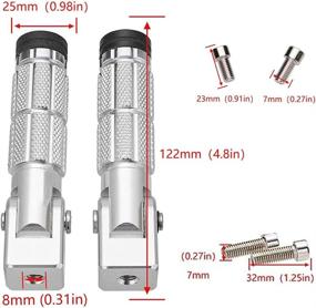img 2 attached to 🏍️ Универсальные педали задних ножек 8 мм для мотоциклов Yamaha Honda Kawasaki Suzuki - складные пассажирские педали, изготовленные из алюминия с ЧПУ, идеальны также для велосипедов!