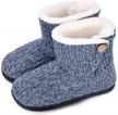 warm knit bootie slippers for women with plush lining, memory foam and slip-on design for ultimate comfort and breathable indoor winter wear logo