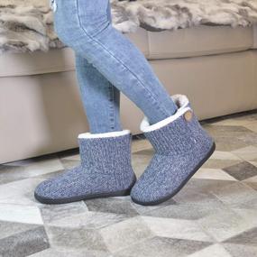img 1 attached to Warm Knit Bootie Slippers For Women With Plush Lining, Memory Foam And Slip-On Design For Ultimate Comfort And Breathable Indoor Winter Wear