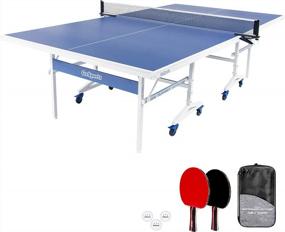 img 4 attached to Table Tennis Set With Net, 2 Paddles, 3 Balls & Case - Indoor Or Outdoor By GoSports